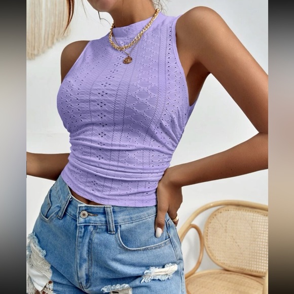 Boho fitted eyelet embroidered tank top - Picture 3 of 15